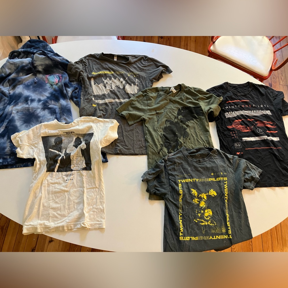 Group of Twenty One Pilots shirts, sizes small and medium